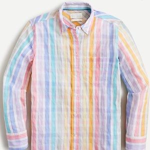 J Crew Classic-fit shirt in rainbow crinkle gingham size 20 item#37